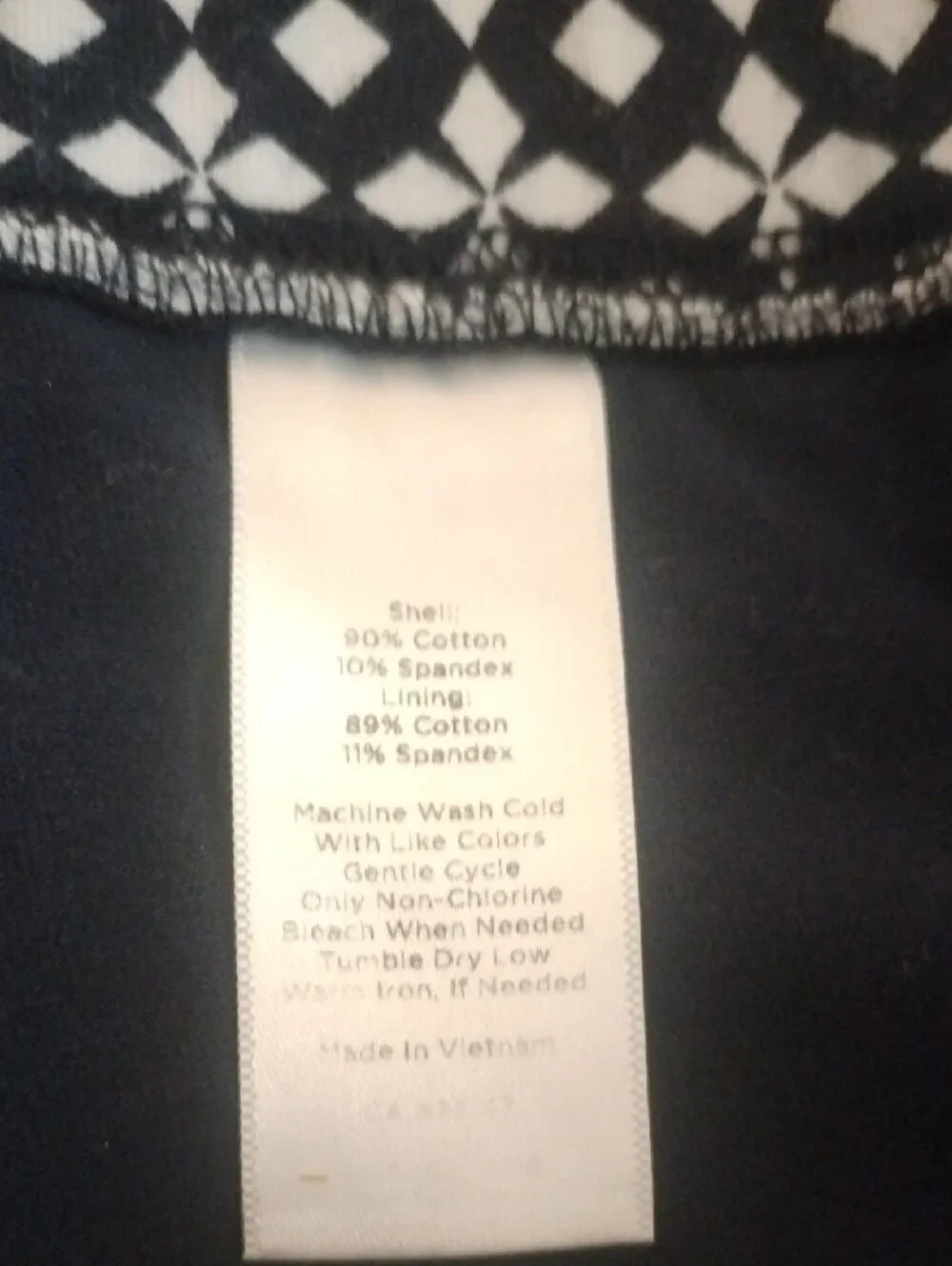 Talbots Navy and White Geometric Skort With Zipper Pockets